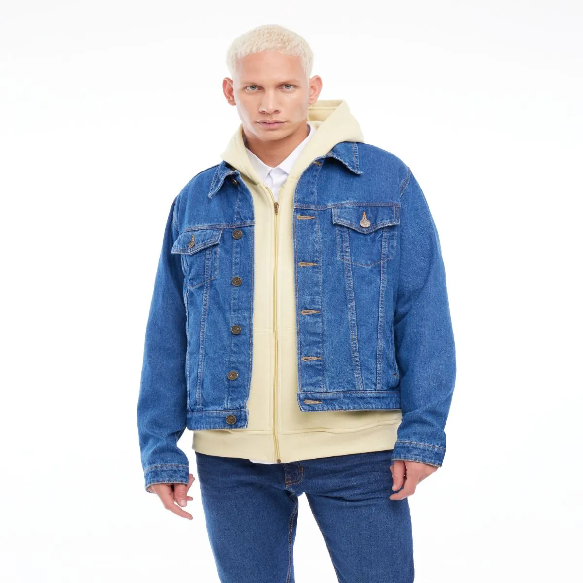 SEVEN SEVEN - Chaqueta Para Hombre Trucker Color Azul Medio Marca Seven Seven #45080375