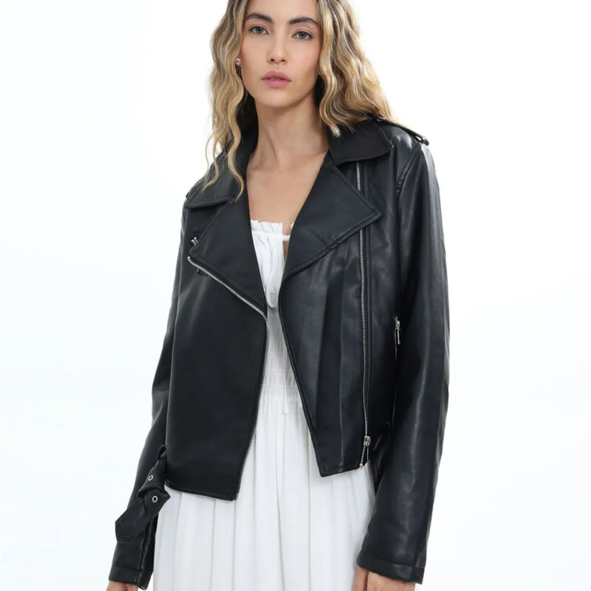 SEVEN SEVEN - Chaqueta Tipo Biker   Para Mujer Negro Seven Seven