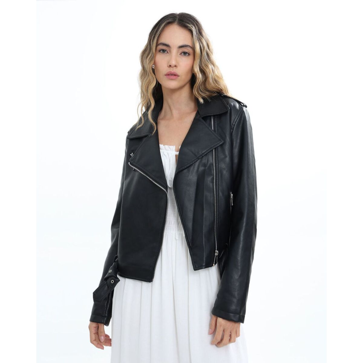 SEVEN SEVEN - Chaqueta Tipo Biker   Para Mujer Negro Seven Seven