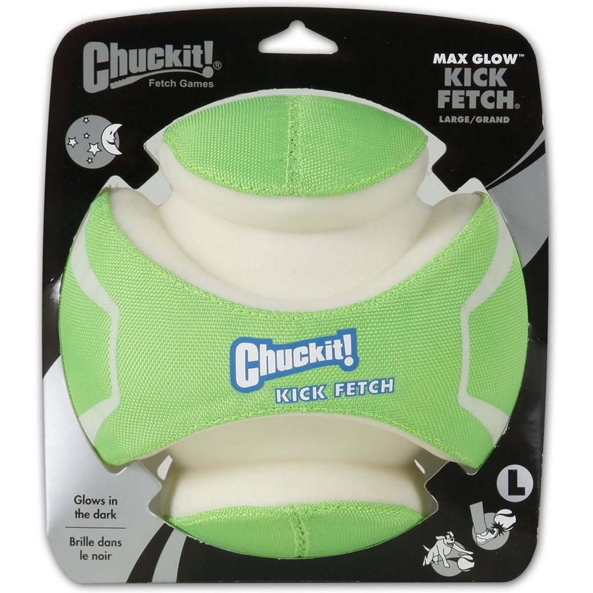 PETMATE - Juguete Perros Chuckit Kick Fetch Max Glow Fluorecente Large