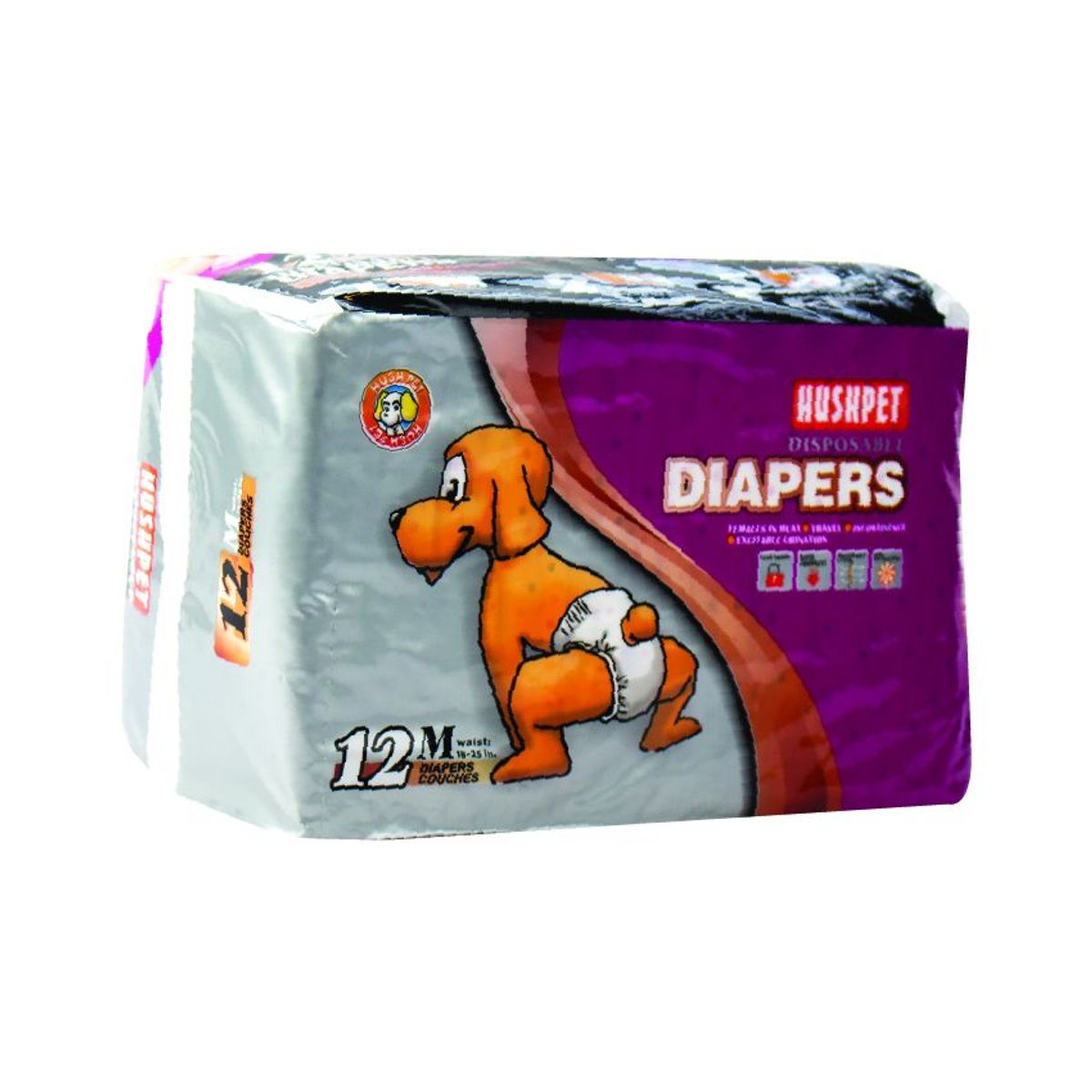 PETMATE - Pañales Desechables Perros Talla M 12 Unidades