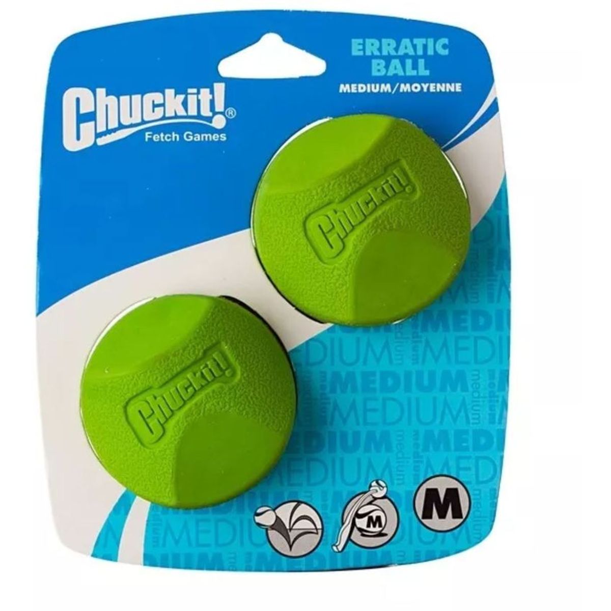 PETMATE - Chuckit Pelota Rebote Irregular Juguete Perros Talla M X 2