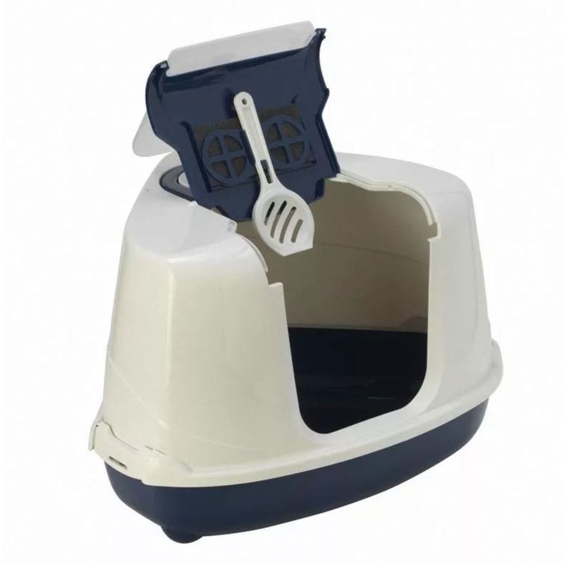 MODERNA - Arenero Sanitario Gatos Moderna Flip Top Esquinero Azul