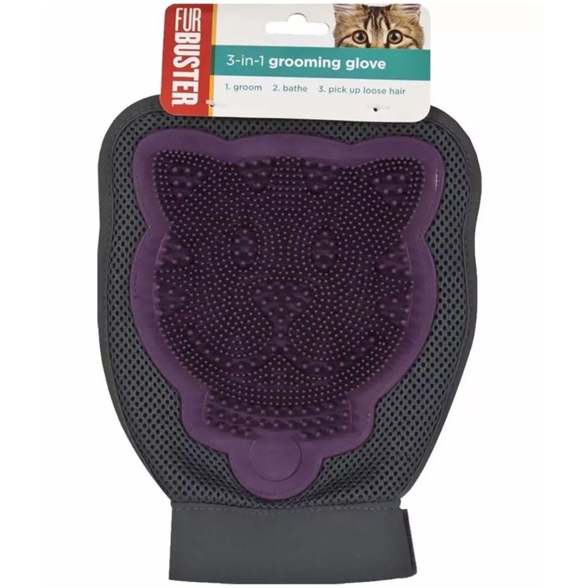 PETMATE - Guante Removedor Pelo Gato 3 En 1 Petmate Furbuster