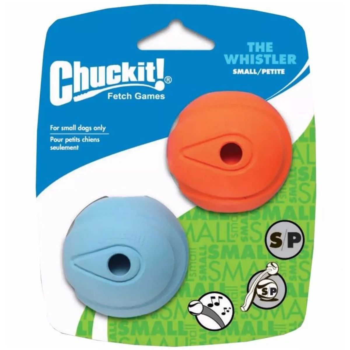 PETMATE - Chuckit Whistler Silbado Juguete Perros Talla S X 2 Unidades