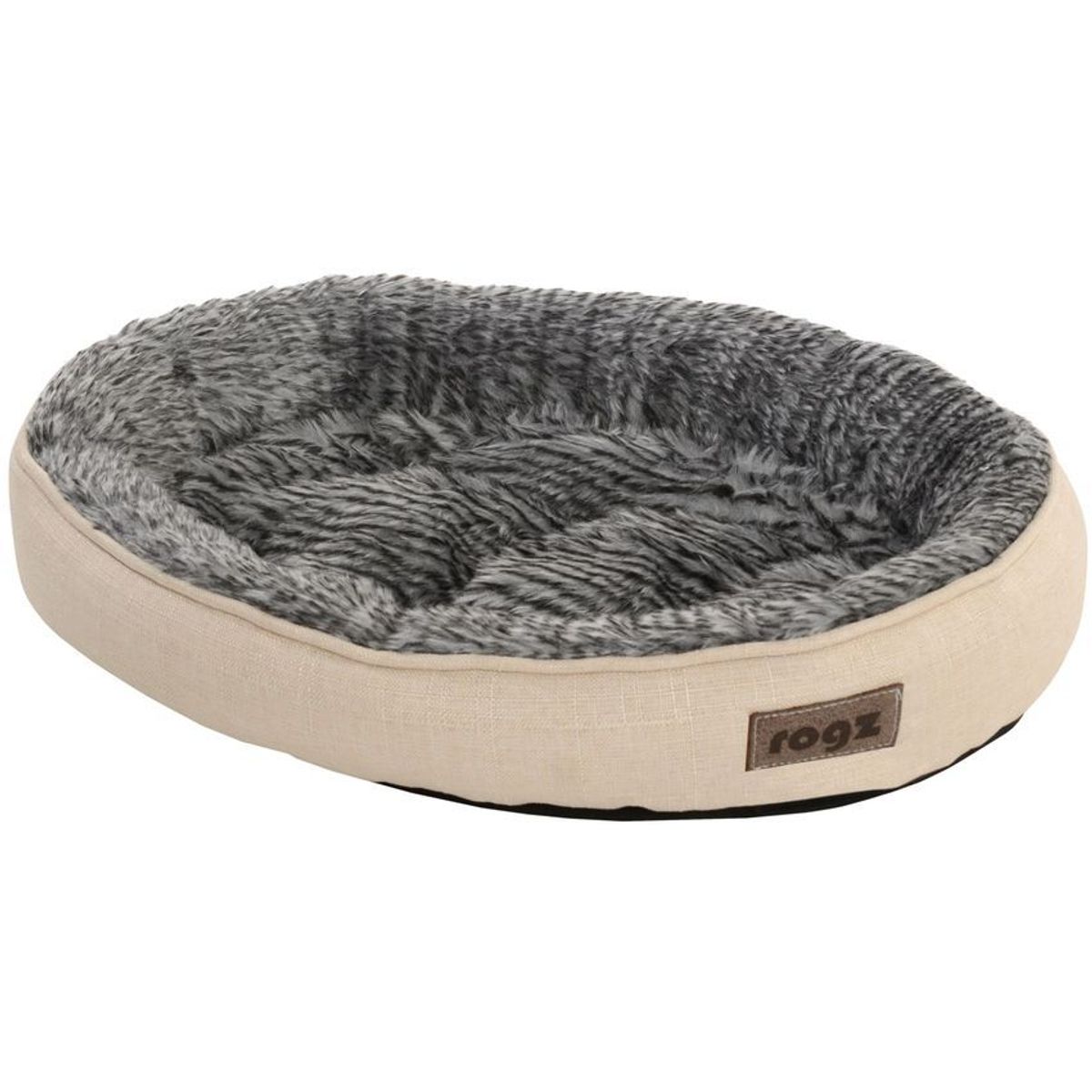 PETMATE - Cama Perros Gatos Rogz Oval Pudz Beige Lavable Talla S