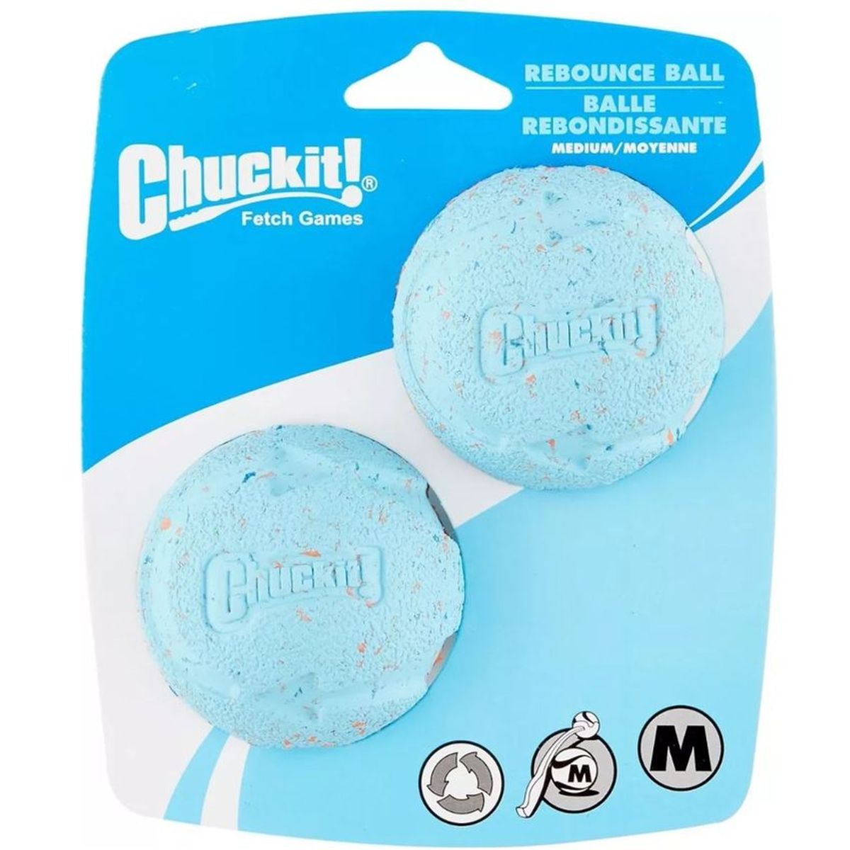 PETMATE - Chuckit Pelota Rebounce Juguete Perros Talla M 2 Unidades