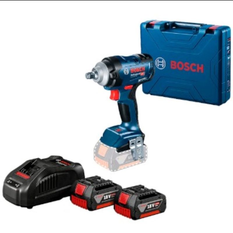 BOSCH - PISTOLA IMPACTO INALAMBRICA BOSCH GDS 18V-400CARGADOR2 BATERIAS 18V 4AH 06019K