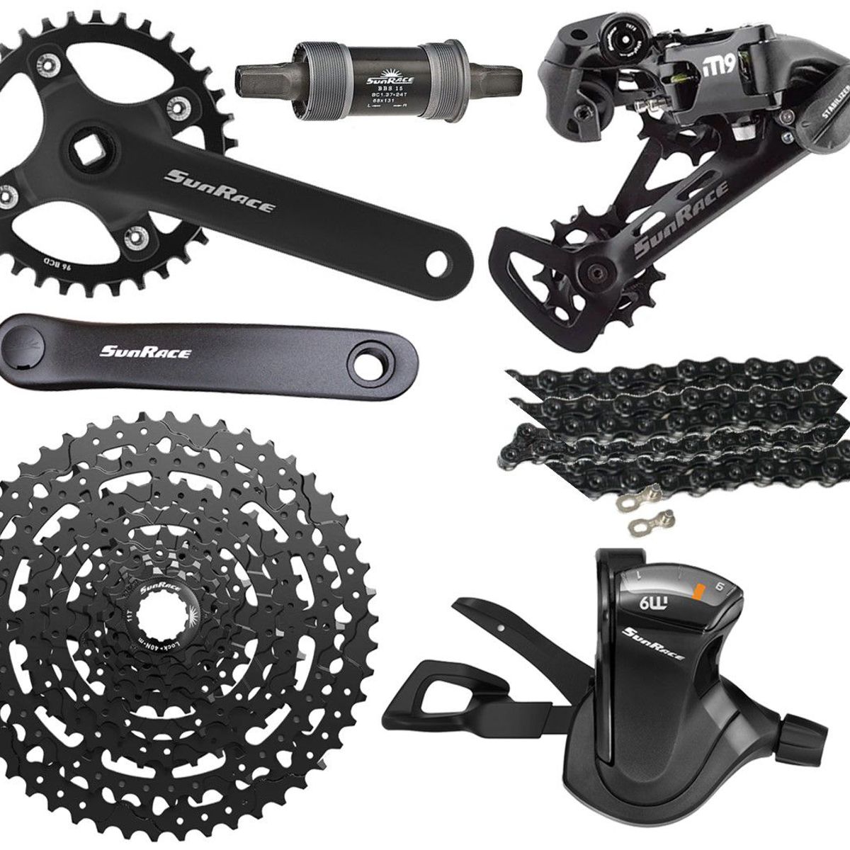 SUNRISE - Grupo Sunrace 9 Velocidades Monoplato Bicicleta Mtb 11-50