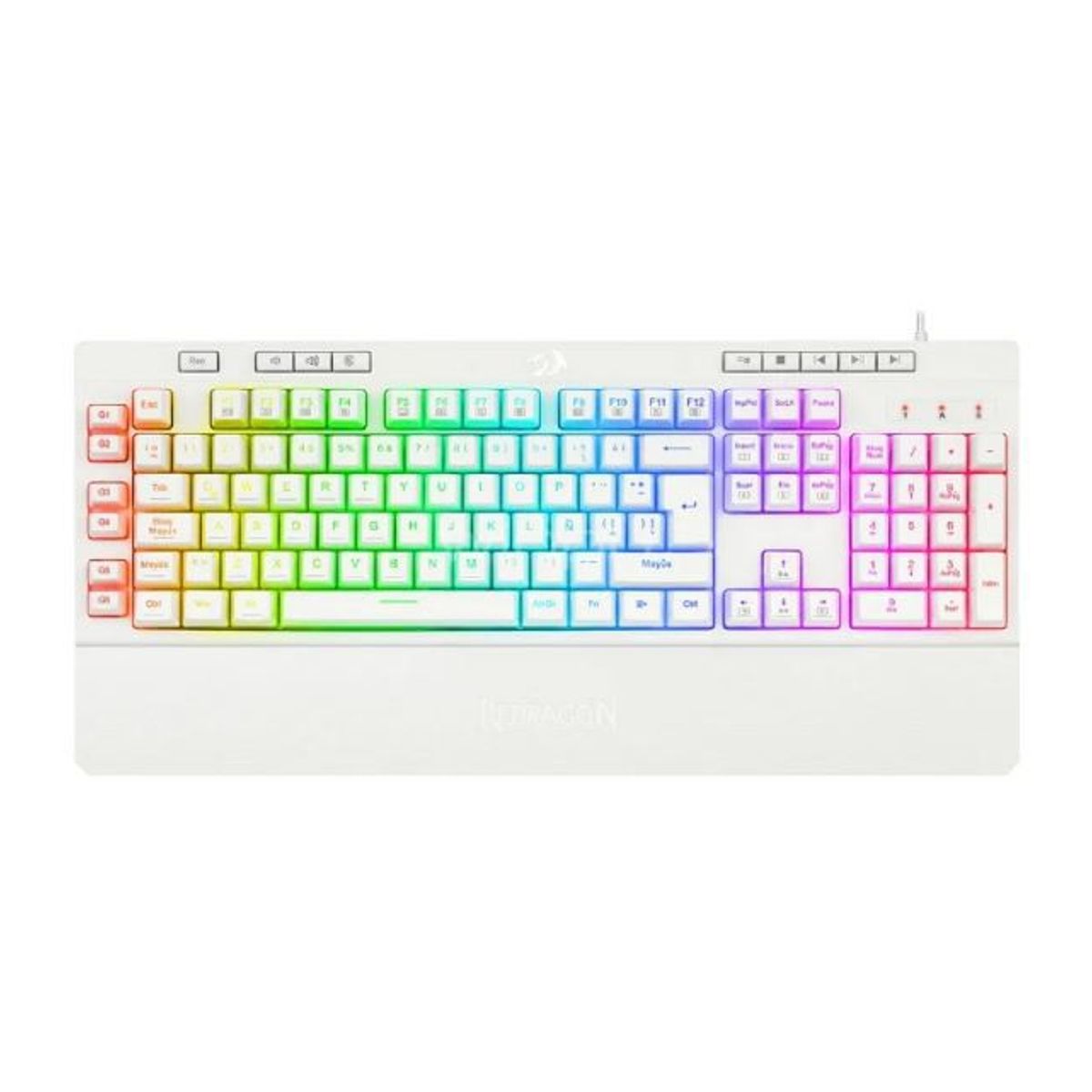 REDRAGON - Teclado gamer redragon shiva K512W-RGB-1-S blanco