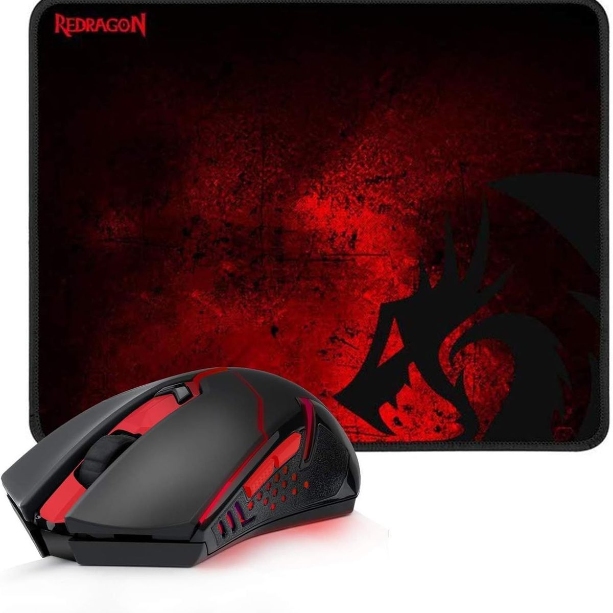 REDRAGON - Combo Redragon Gamer Inalambrico Mouse Pad Mouse M601WL-BA