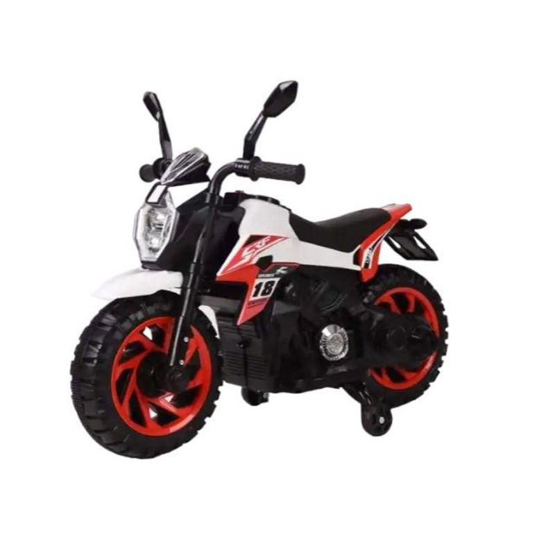 KIDSHOP - Moto Electrica Cross Llantas Auxliar 2-3 Años BLANCO 6167-5-