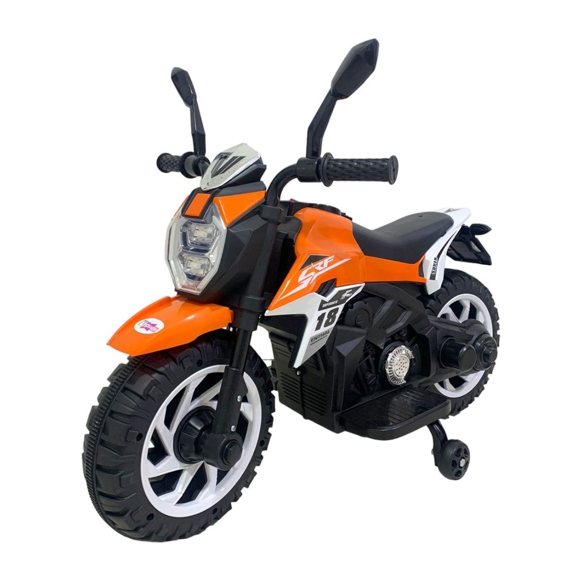 KIDSHOP - Moto Electrica Cross Llantas Auxliar 2-3 Años SALMON M6167-5