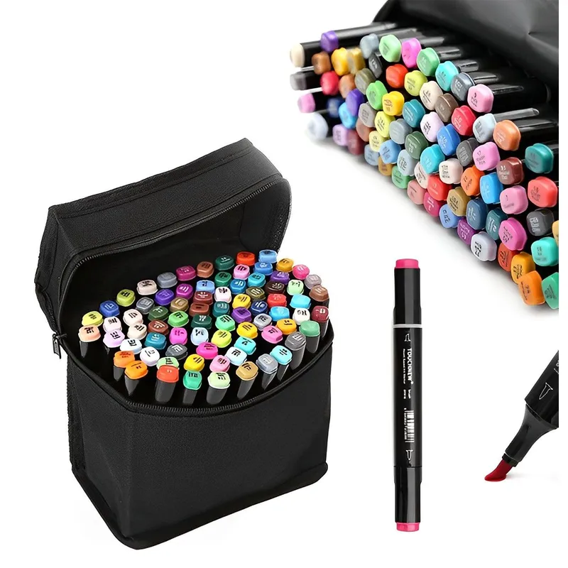 GENERICO - Marcadores a Base de Alcohol Doble Punta x80 Unidades