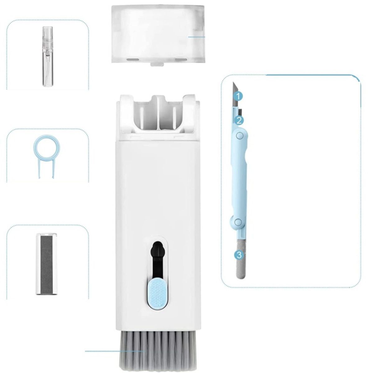 GENERICO - Kit De Cepillo Limpiador De Teclado 7 En 1 Herramientas
