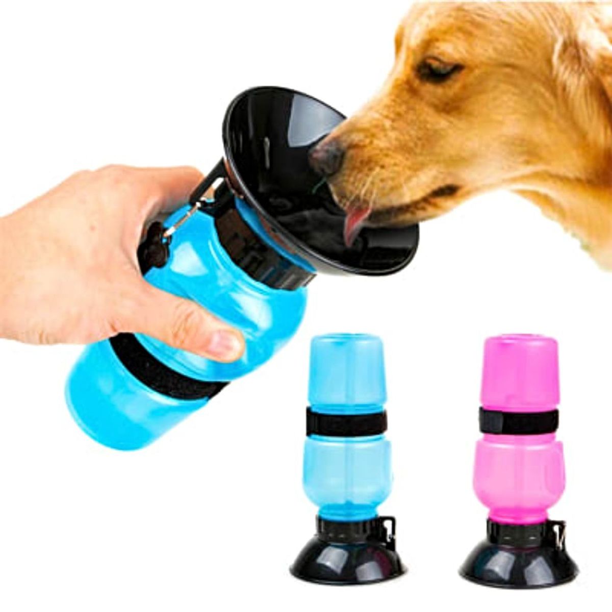 GENERICO - Bebedero Termo Portatil  Agua Para Perros Aqua Dog - Rosado.