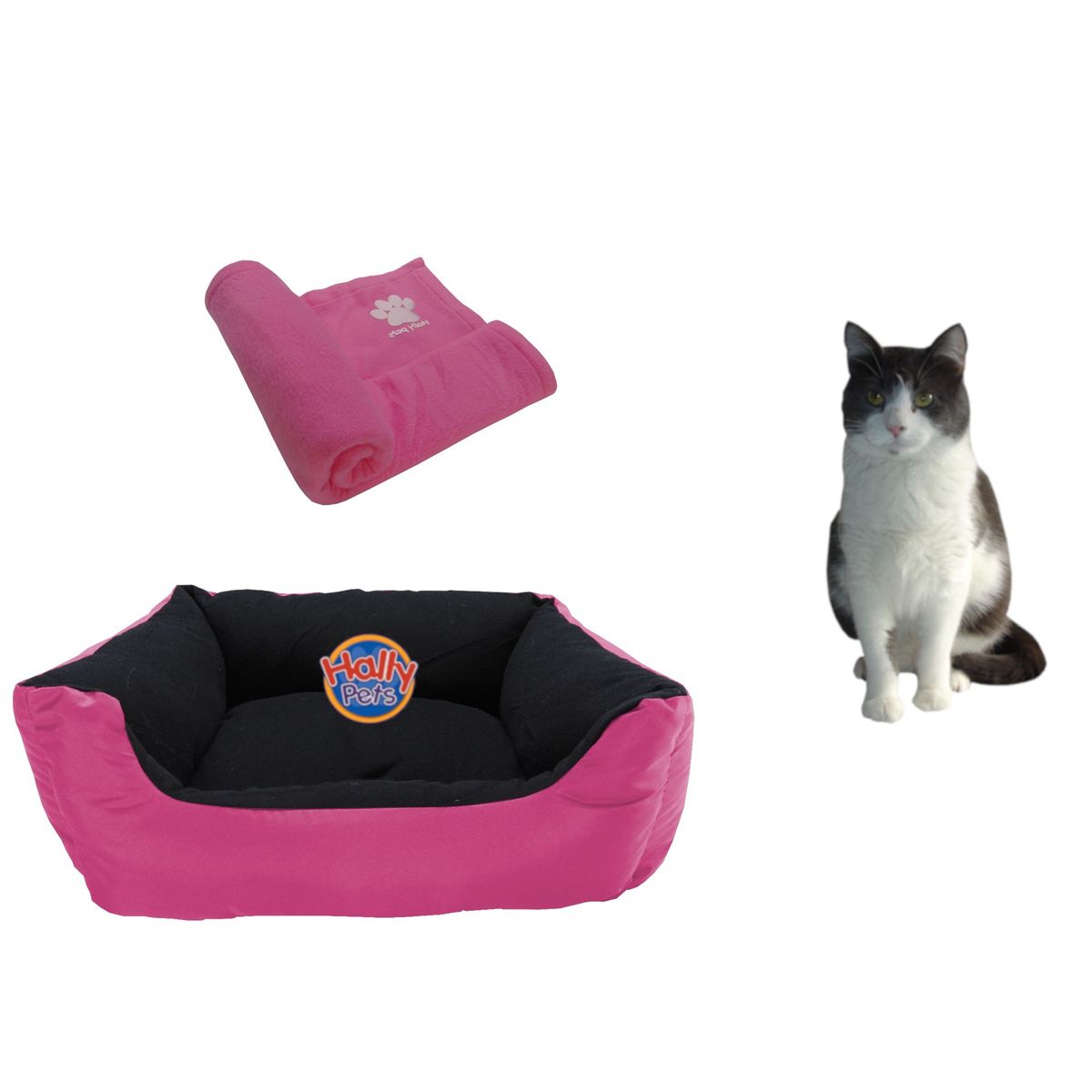 HALLY PET - Cama impermeable mediana  cobija térmica grande