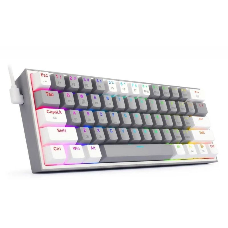 REDRAGON - Teclado Bluetooth Redragon Fizz K616 Rgb Gris Blanco Español