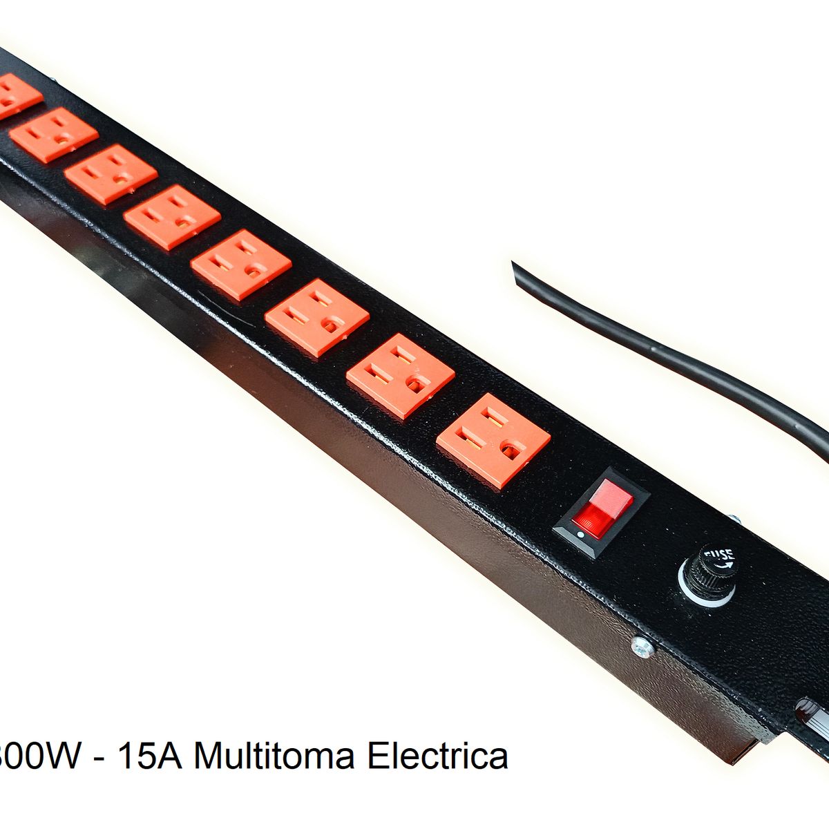 GENERICO - Regleta Multitoma Eléctrica tipo Rack ( 8 tomas Naranja )