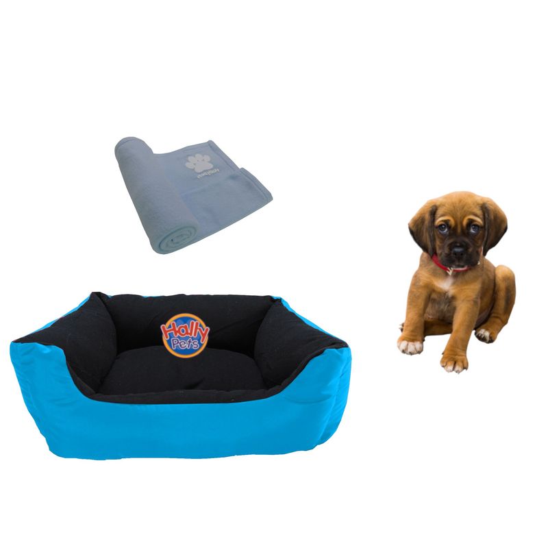 HALLY PET - Cama impermeable mediana  cobija térmica grande