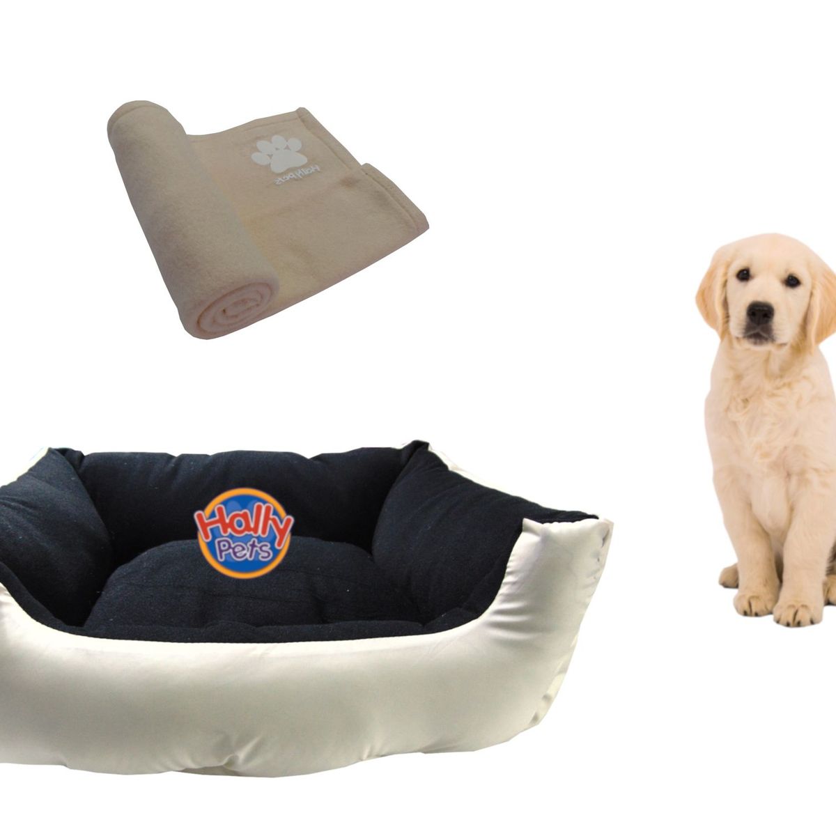 HALLY PET - Cama impermeable mediana  cobija térmica grande