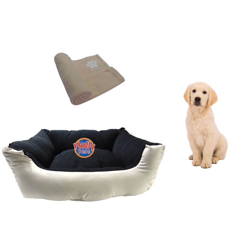 HALLY PET - Cama impermeable mediana  cobija térmica grande