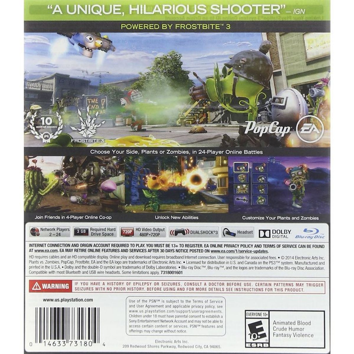 POPCAP - Plants vs Zombies Garden Warfare - PlayStation 3