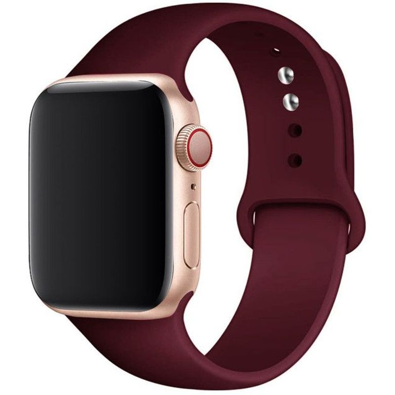 GENERICO - Correa de silicona para AppIe Watch Series 42-44-45mm talla SM Vinotinto