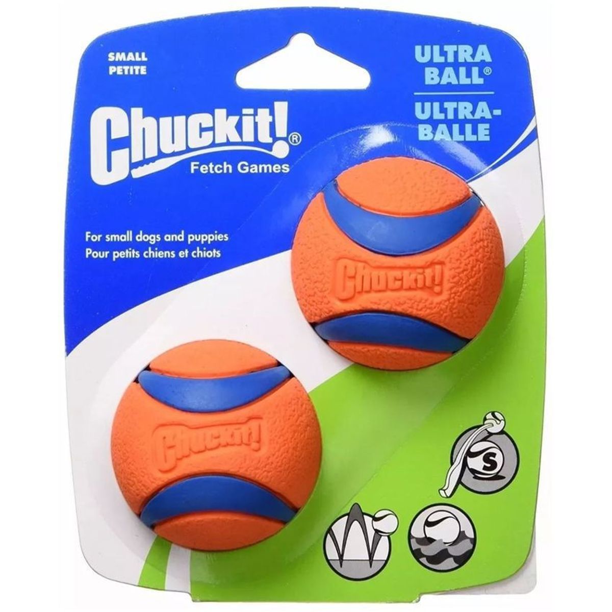 PETMATE - Chuckit Ultra Ball Alta Visibilidad 2 Unidades Talla S