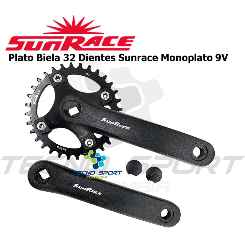 Plato Biela Bicicleta 32D Sunrace Monoplato 9Velocidades Mtb
