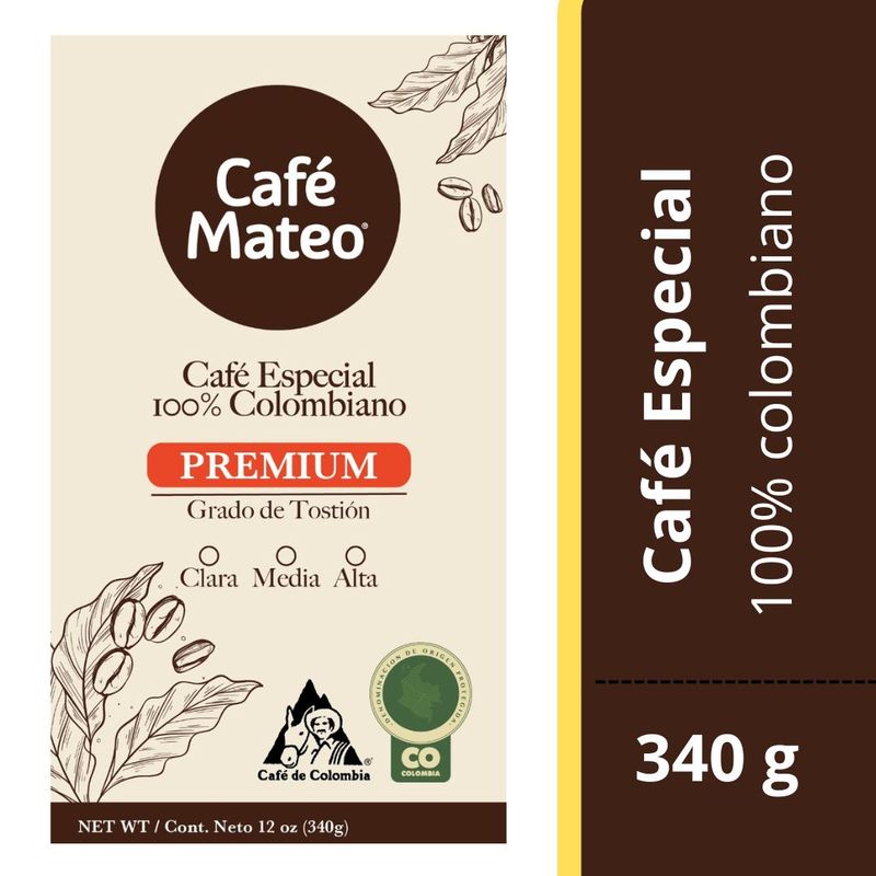 GENERICO - Café Mateo Premium en grano x 340 gramos