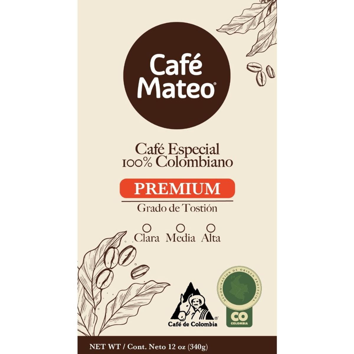 GENERICO - Café Mateo Premium en grano x 340 gramos