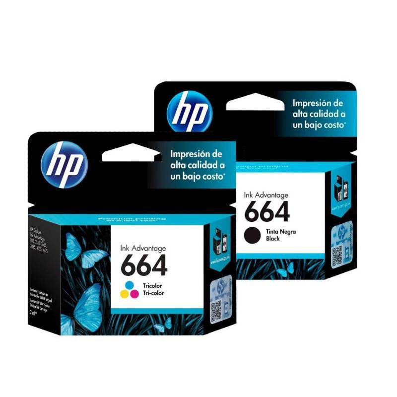 HP - Tinta Hp 664 Original Negro Y Tricolor