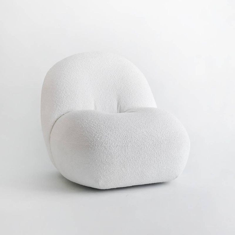ENMADERA - Poltrona Auxiliar Peach Color Blanco--