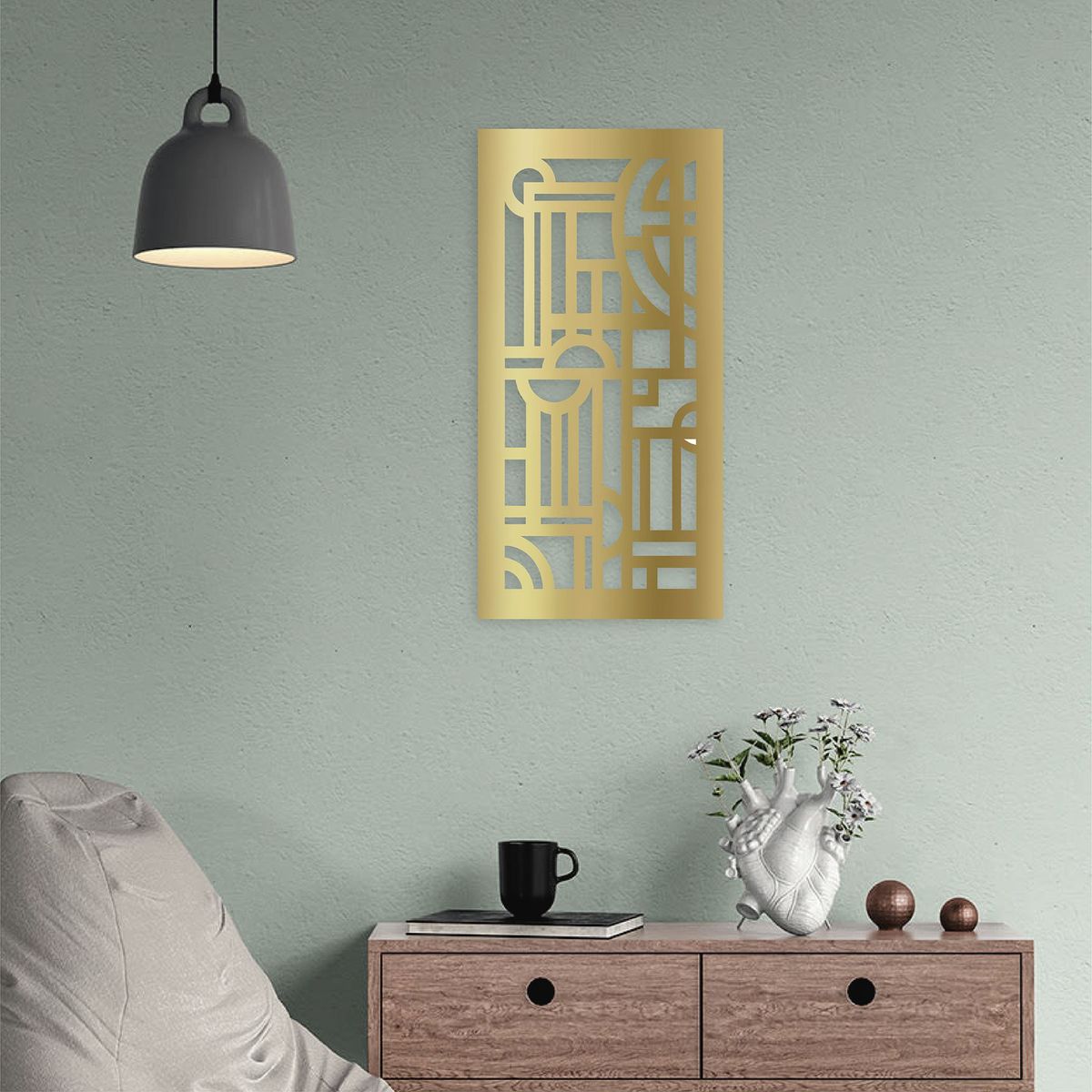 DE CASA - Calado Vertical 2 - MDF - Dorado.