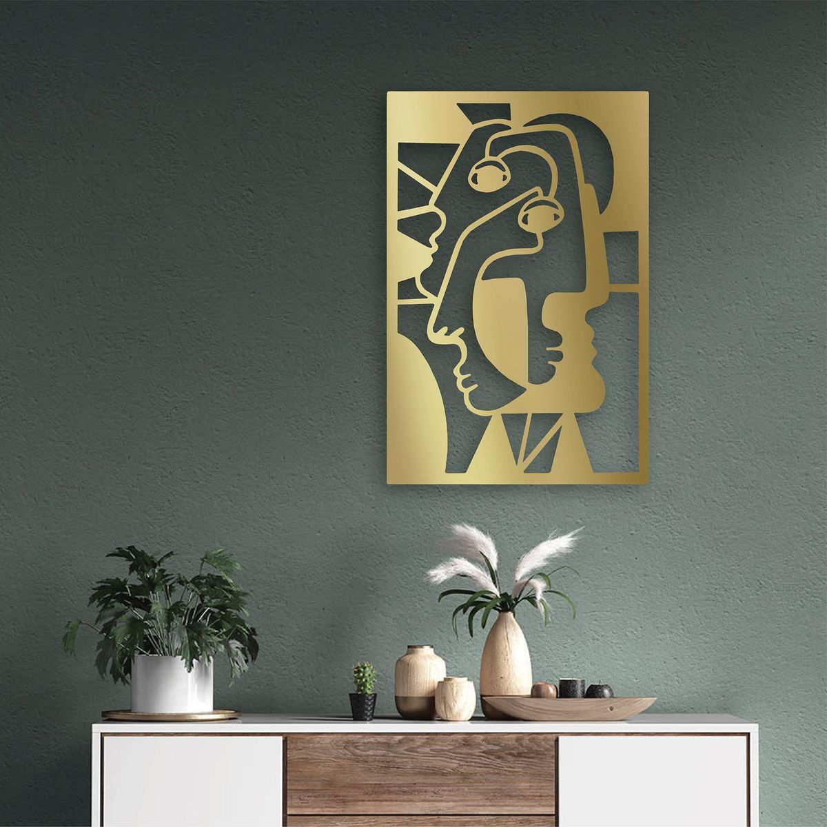 DE CASA - Calado Vertical Picasso - MDF - Dorado.