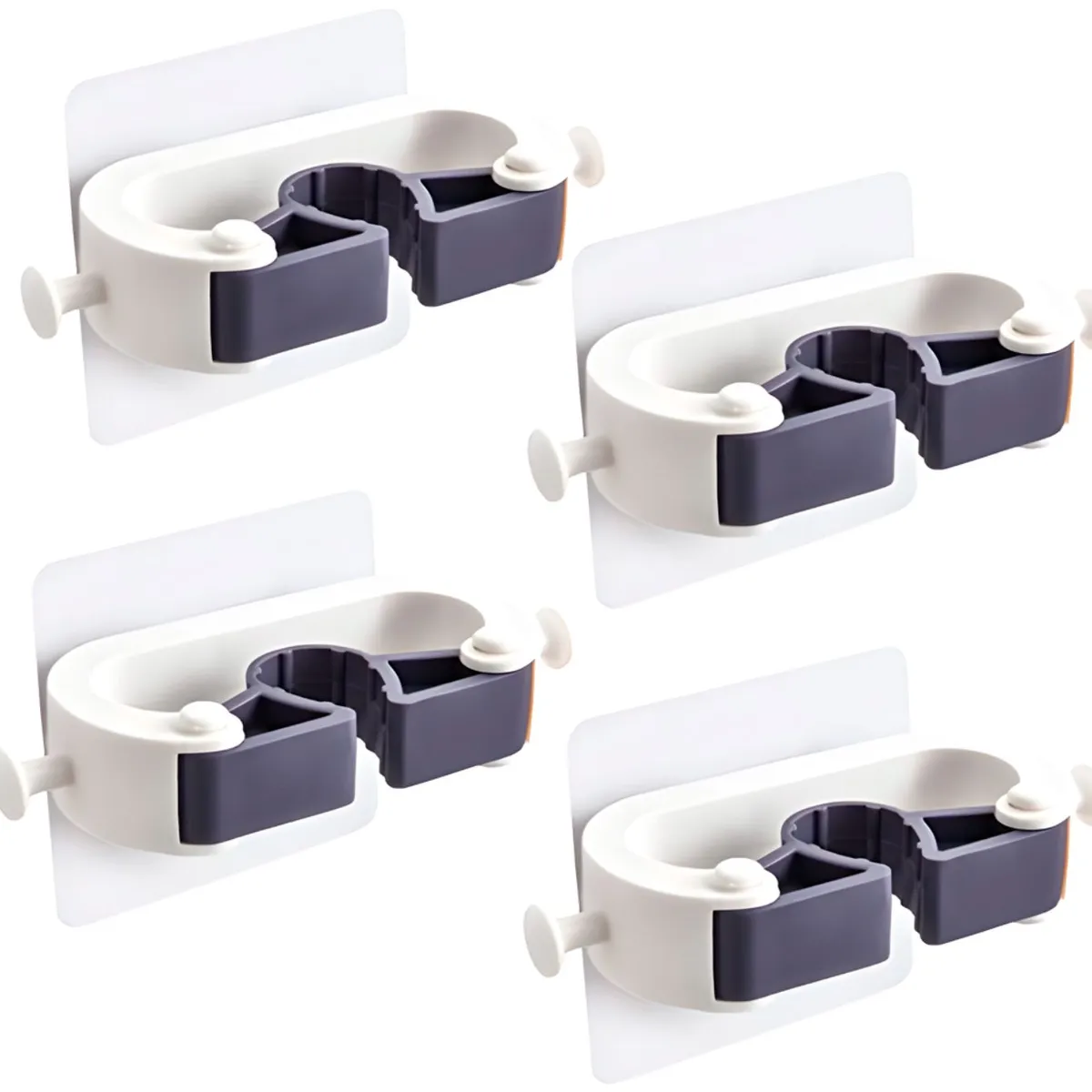 ESSENZA - Set X 4 Portaescoba Plastico ABS Essenza Blanco