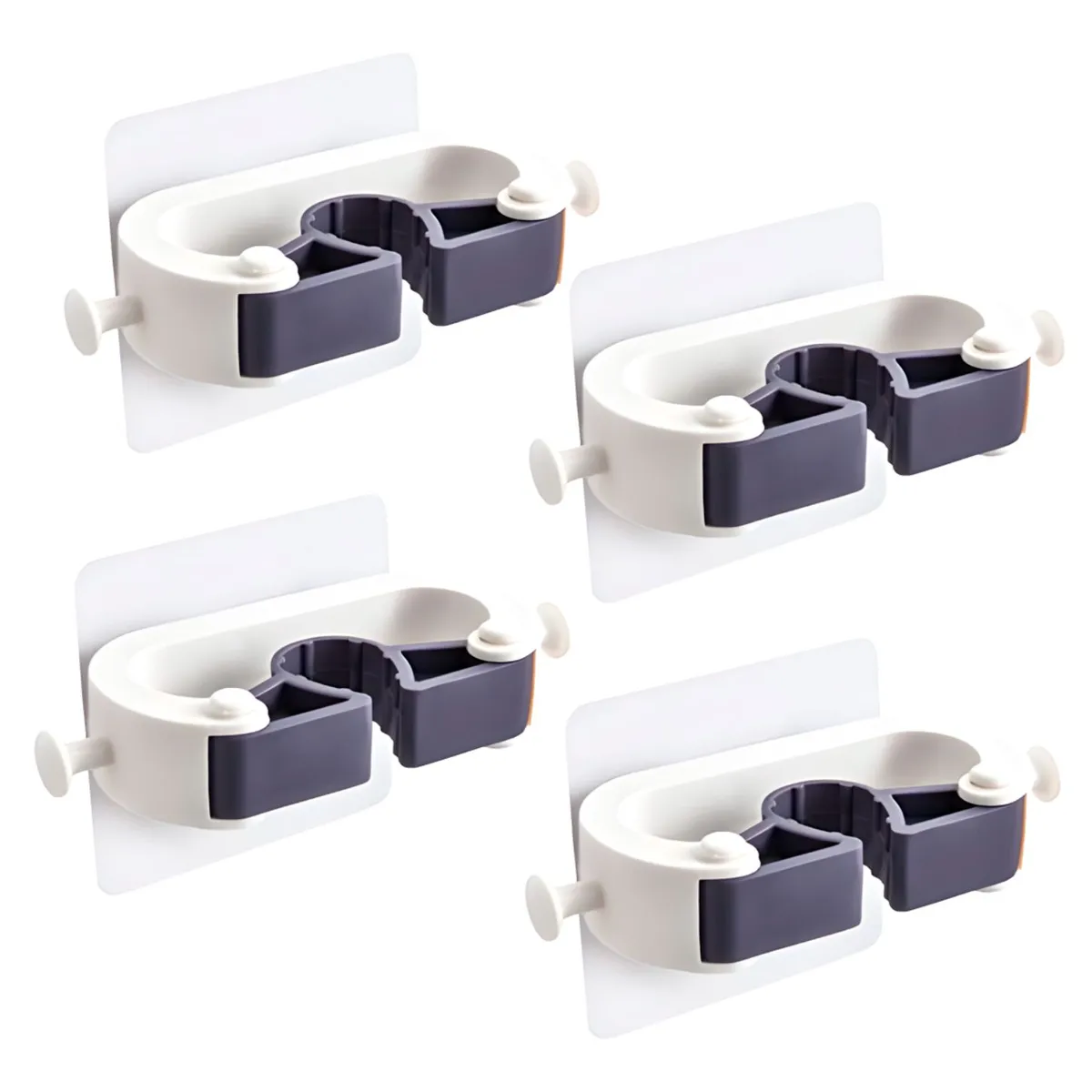 ESSENZA - Set X 4 Portaescoba Plastico ABS Essenza Blanco