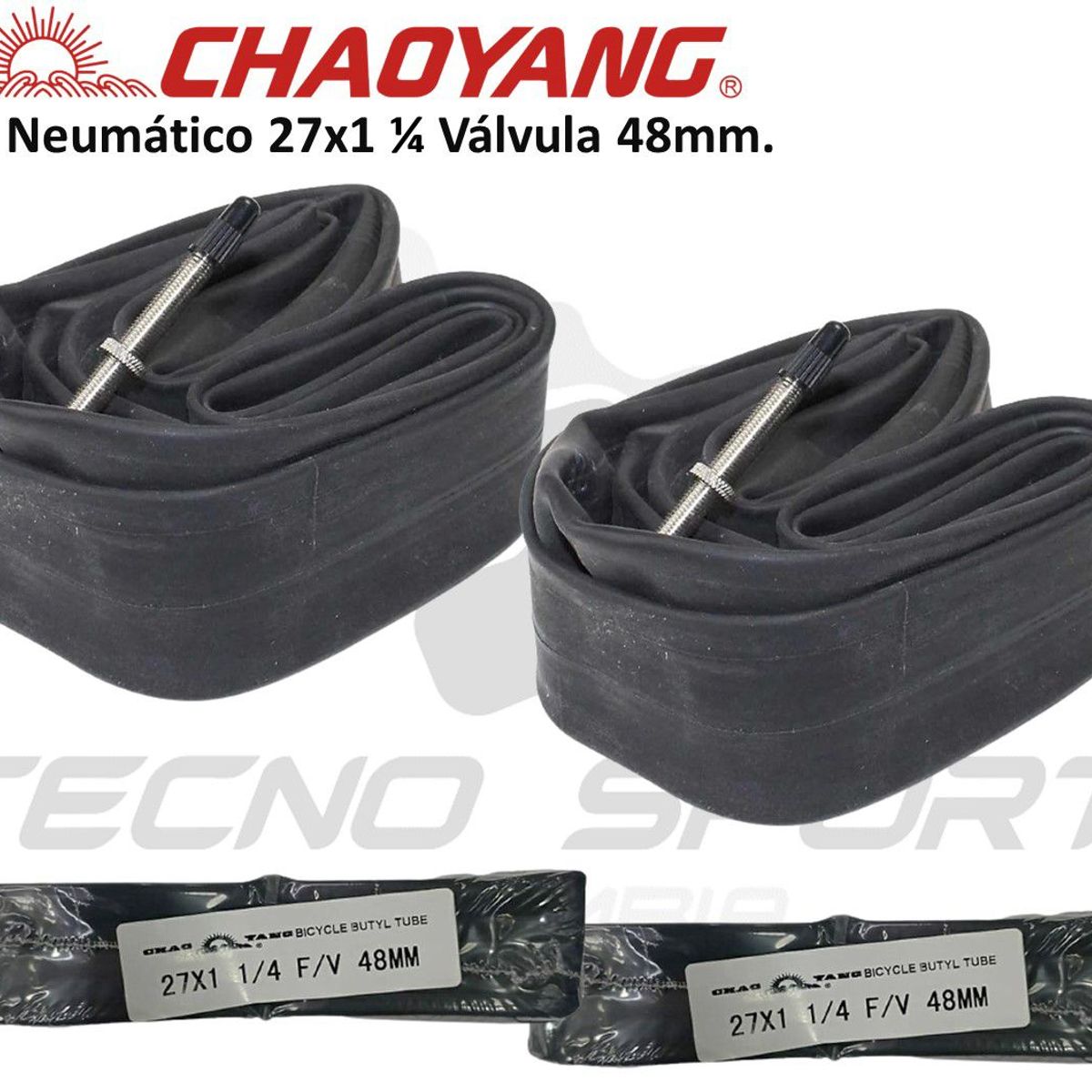 CHAOYANG - Neumatico Bicicleta 700x35 Chaoyang Valvula 48mm X2 Unidades