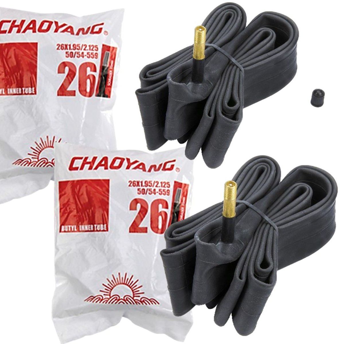 CHAOYANG - Neumatico Bicicleta Rin 26 Chaoyang Valvula 33mm X2 Unidades
