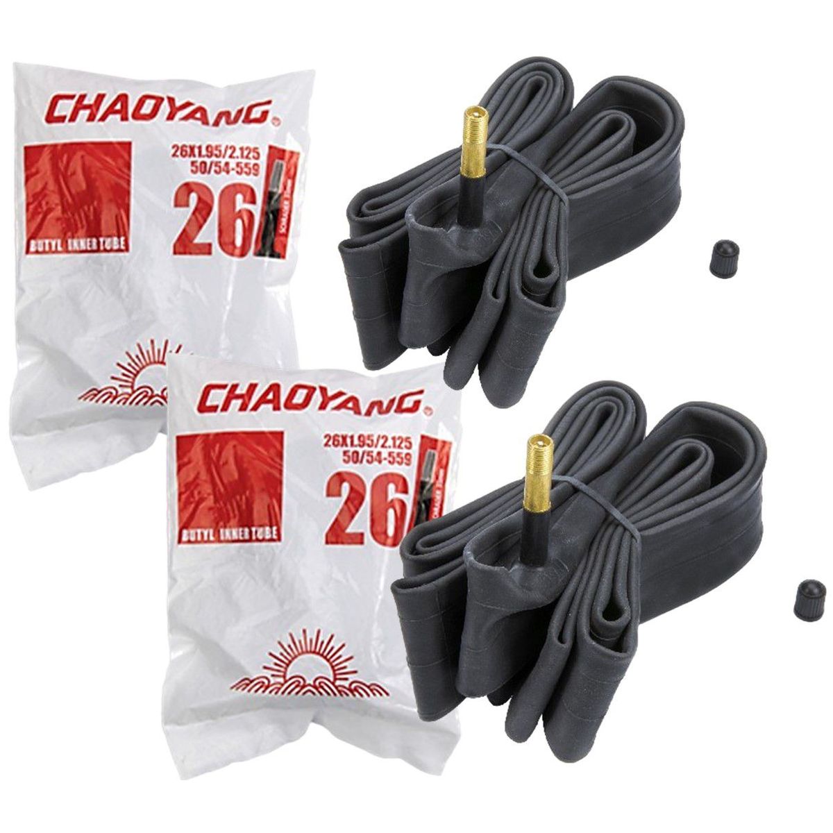 CHAOYANG - Neumatico Bicicleta Rin 26 Chaoyang Valvula 33mm X2 Unidades