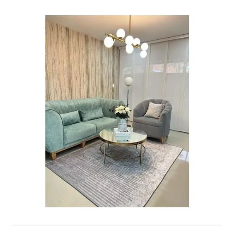 AMERICO SHOP - Tapete Decorativo Moderno 150x200 cm Diseño Elegante Gris