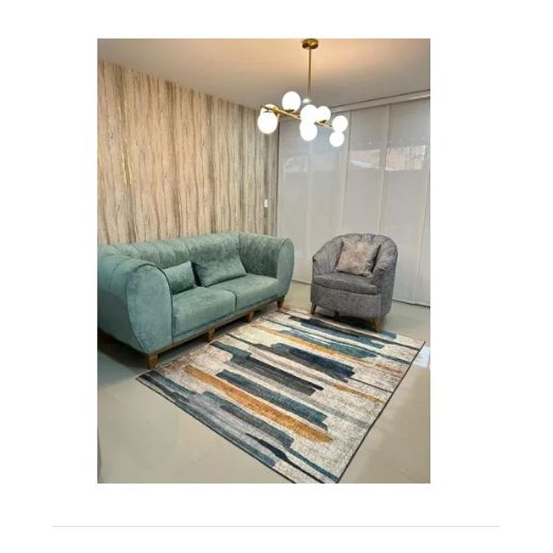 AMERICO SHOP - Tapete Decorativo Moderno 150x200 cm Diseño Elegante Gris