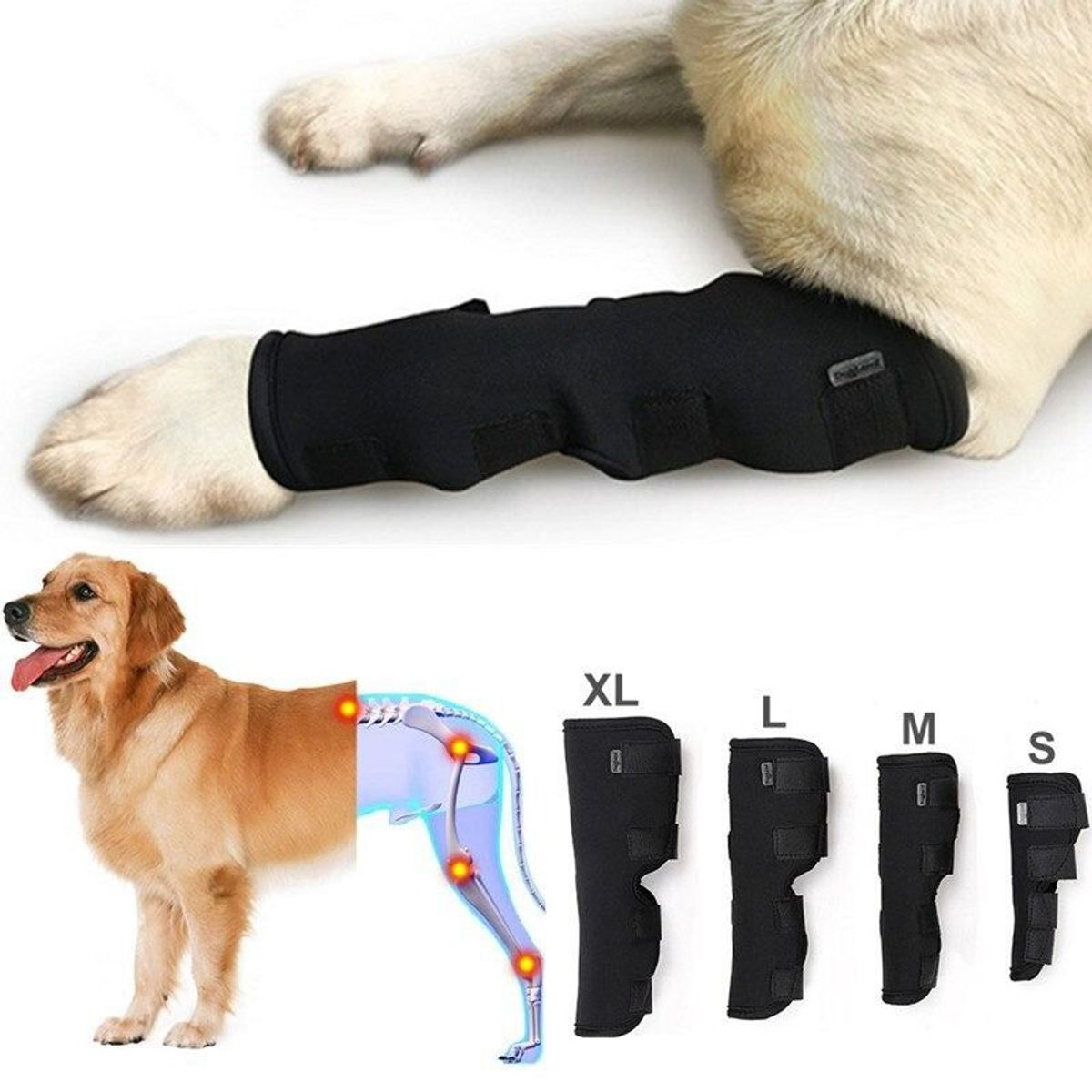 GENERICO - Ferula Rodilla Almohadillas Perro Apoyo Para Pierna TALLA XL