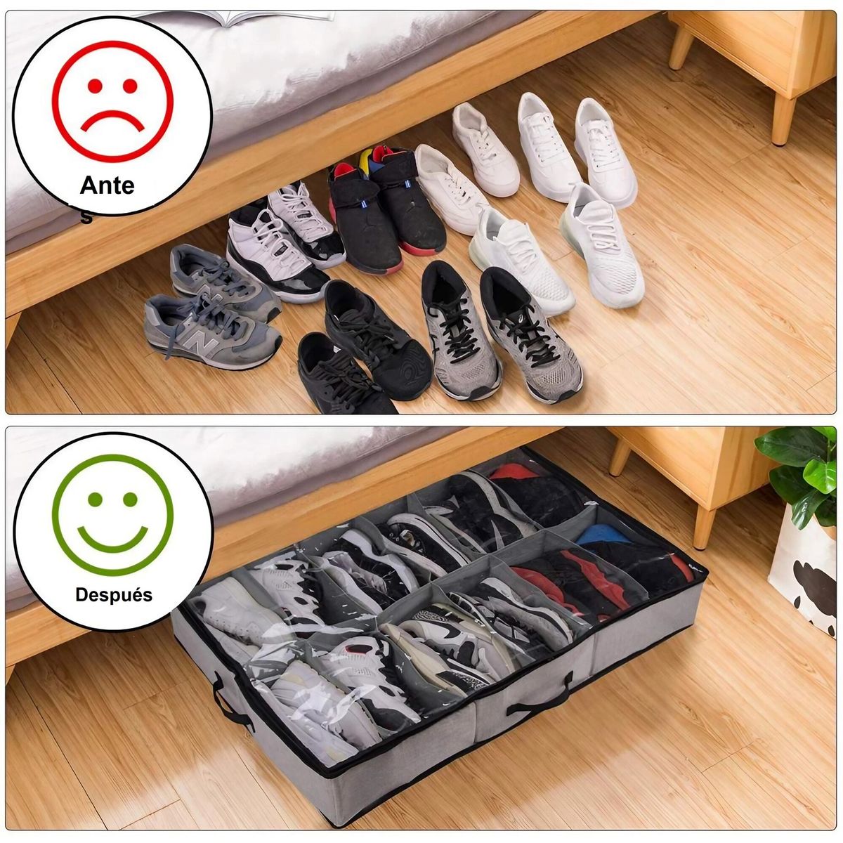 GENERICO - Organizador de Zapatos Almacenamiento bajo Cama Zapatero