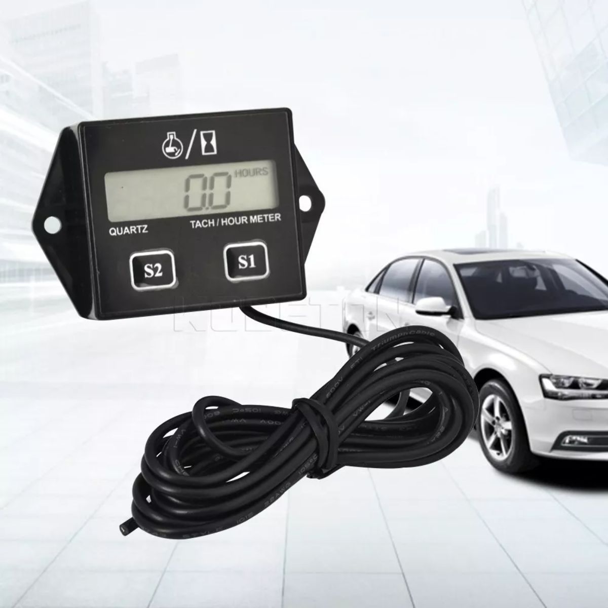 GENERICO - Tacómetro RPM y Horómetro Digital para Motores Gasolina 2 y 4 Tiempos