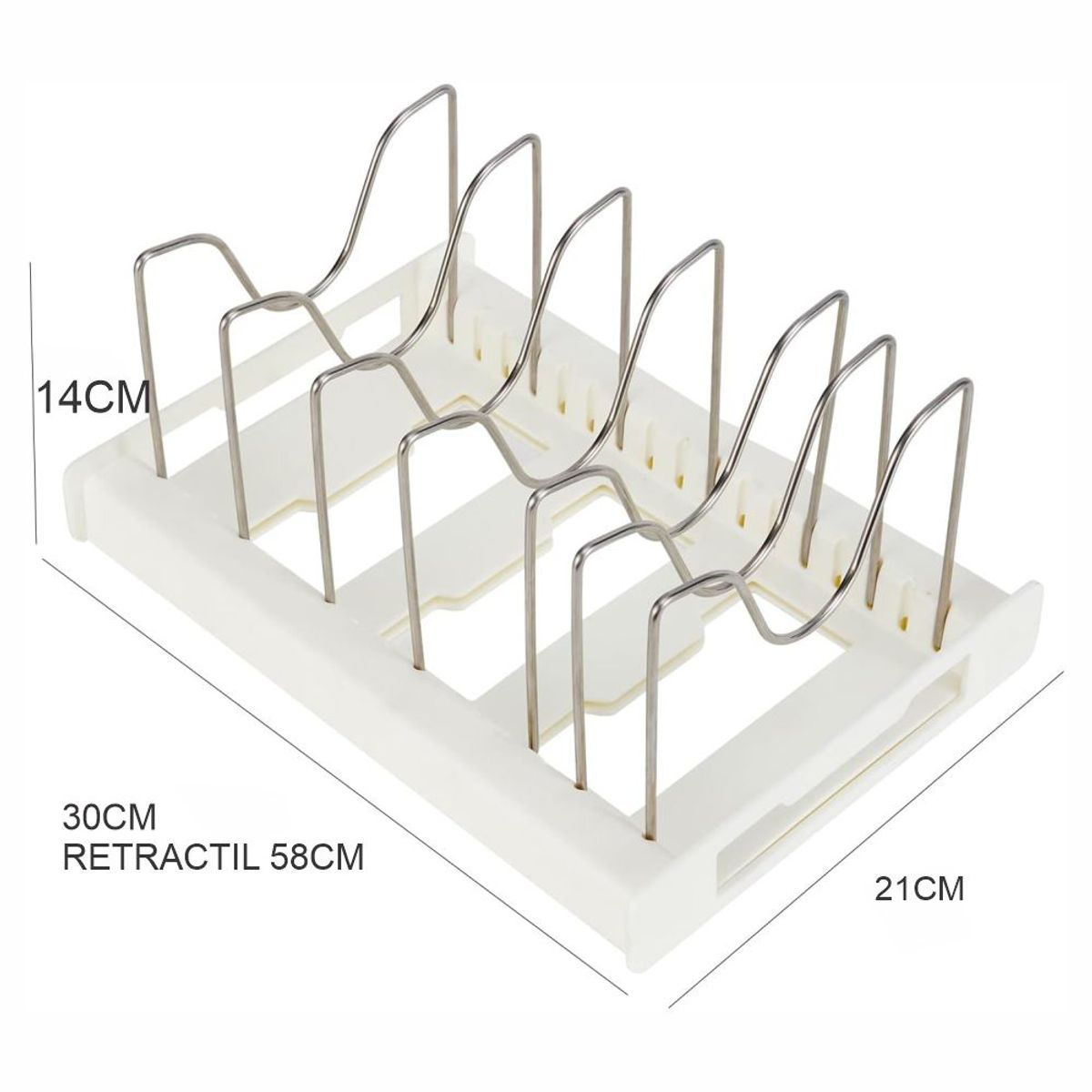 GENERICO - Platero Graduable Retráctil Organizador Para Loza Y Ollas