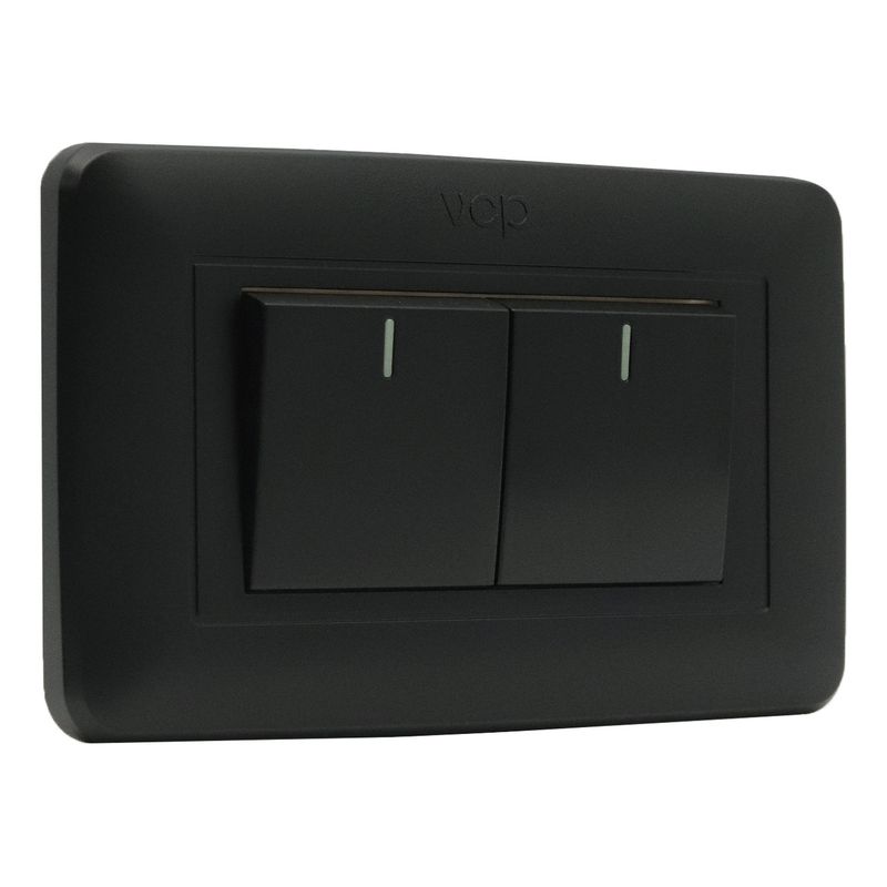 VCP - Interruptor Doble Conmutable Vcp Amanecer Negro Mate