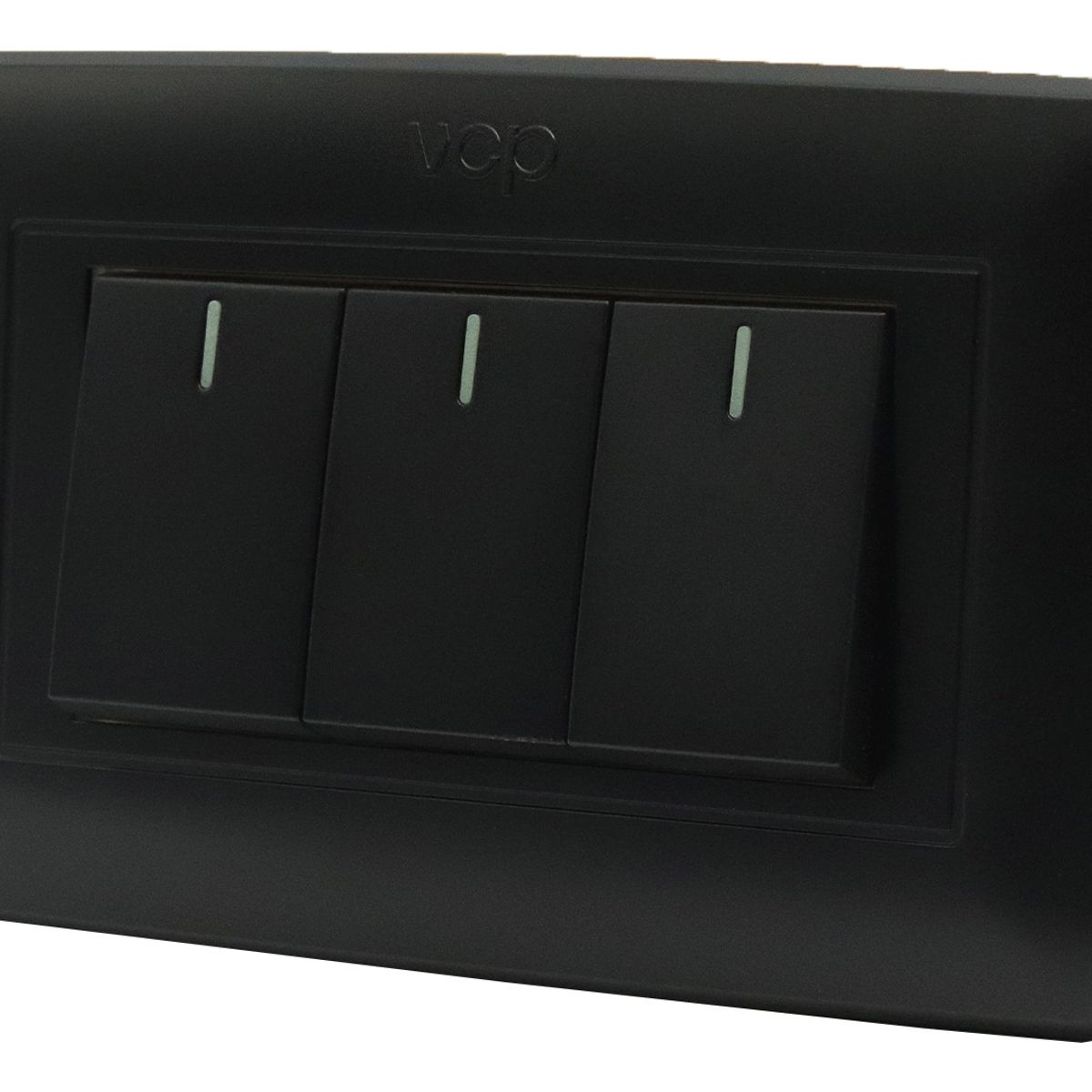 VCP - Interruptor Triple Conmutable Vcp Amanecer Negro Mate