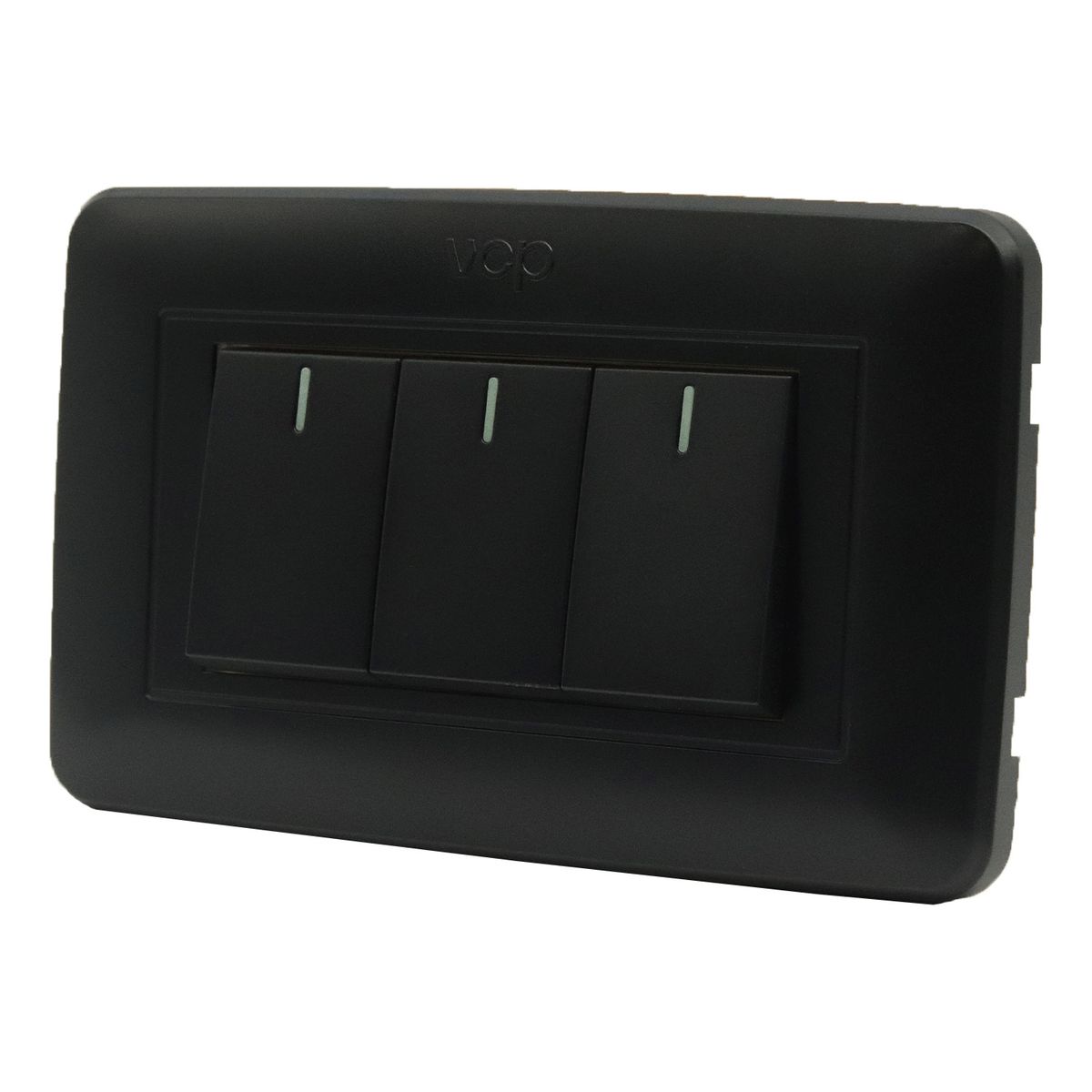 VCP - Interruptor Triple Conmutable Vcp Amanecer Negro Mate